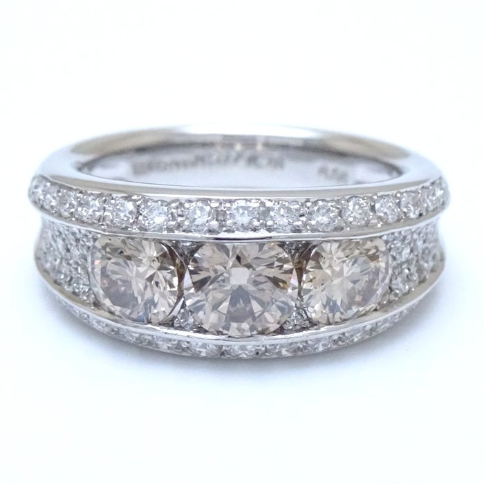 0.50ct/Pt950/約11号】ブラウンダイヤモンドの指輪
