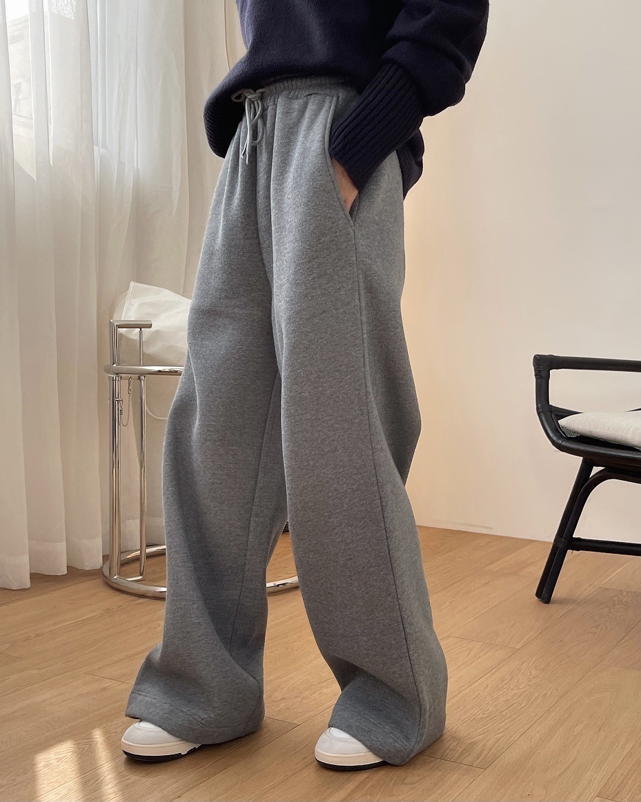 スウェット パンツ 裏起毛 ストリート カジュアル シンプル ワイド オーバーサイズ 韓国 TKOR0056