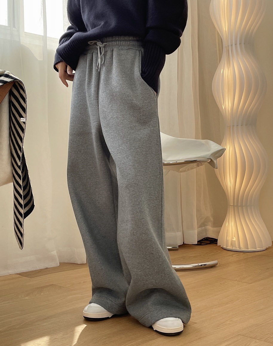 スウェット パンツ 裏起毛 ストリート カジュアル シンプル ワイド オーバーサイズ 韓国 TKOR0056
