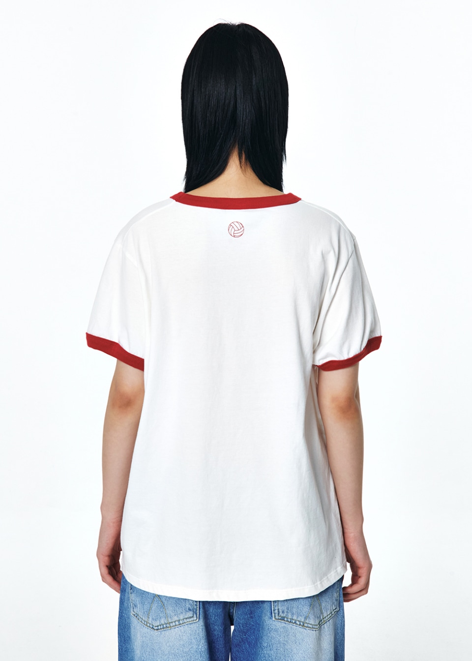 【EERST】ハイキュー!! Ringer HF T-shirt [White+Orange] Cotton Heavyweight Oversized Blank Ringer Tee OEM Custom