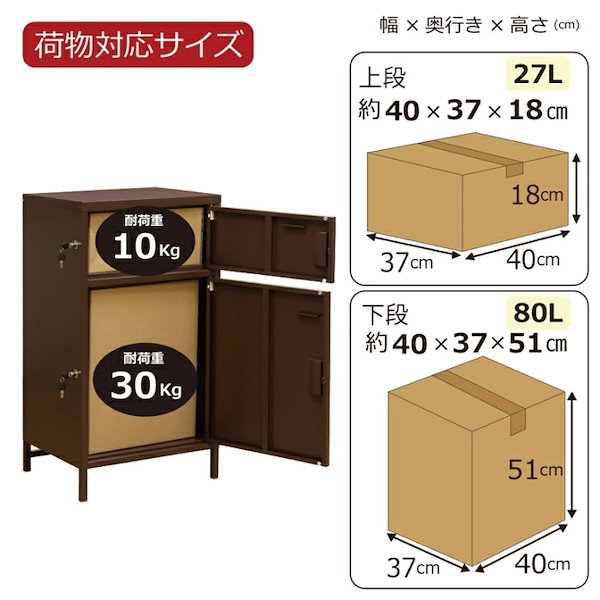 Qoo10] DELIO 宅配ボックス2ドア ハイタイ