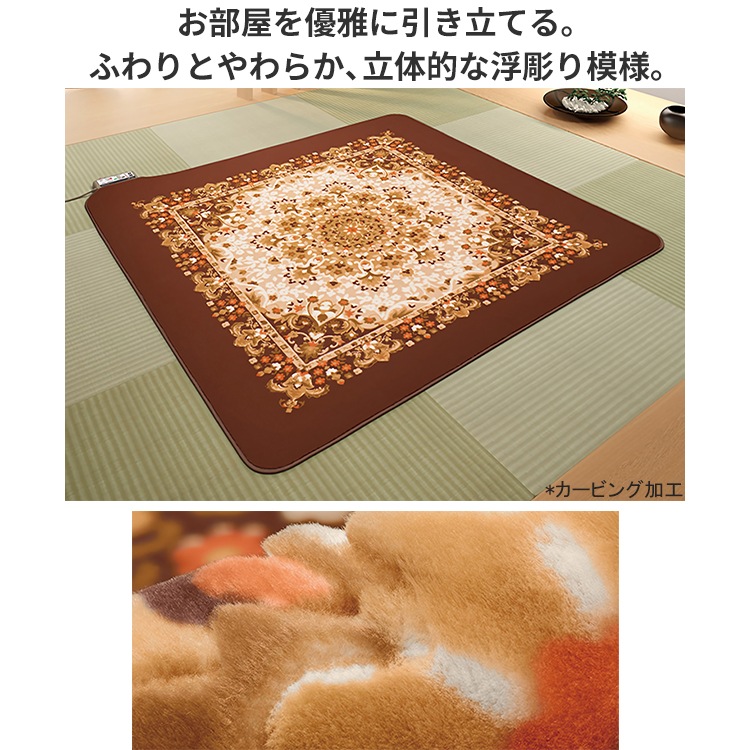 着せ替えカーペット セットタイプ 畳数3畳相当 折り可 省エネ 室温センサー ダニ対策 タイマー 切り忘れ防止 DC-3HAB5-T