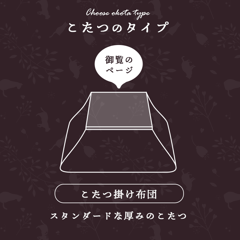 かわいい　ネコ柄　あったか こたつ布団 正方形 約185X185cm 2B-149-MEOW-KO1