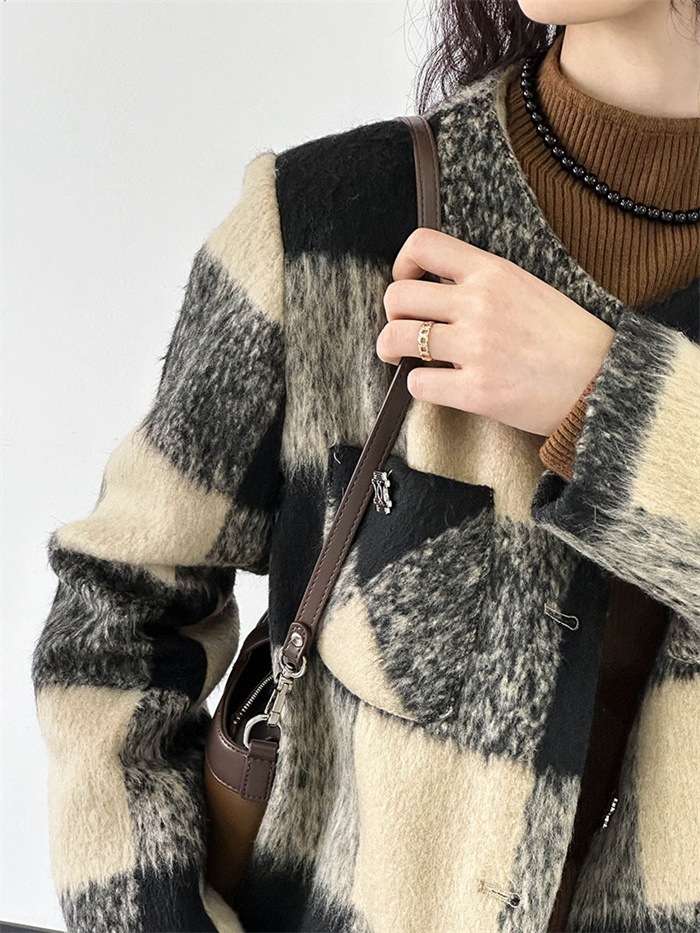 ジャケット コート レディース チェック柄 カーディガン アウター ショート丈 チェック柄ジャケット ショートコート 春秋 グルーネック カバーオール トップス ラシャコート 羽織もの 秋冬 ブルゾン ジャケット コート レディース チェック柄 カーディガン アウター ショート丈 チェック柄ジャケット ショートコート 春秋 グルーネック カバーオール トップス ラシャコート 羽織もの 秋冬 ブルゾン