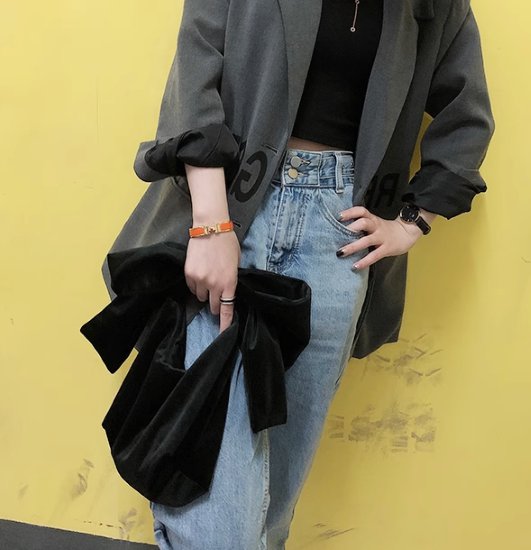 ハンドバッグ レディース バッグ 鞄 かばん リボモチーフ キュート 可愛い ベルベット 上品 カジュアル お出かけ おしゃれ シンプル 無地 ジッパー ソフト 柔らかい ファッション レトロ 女性