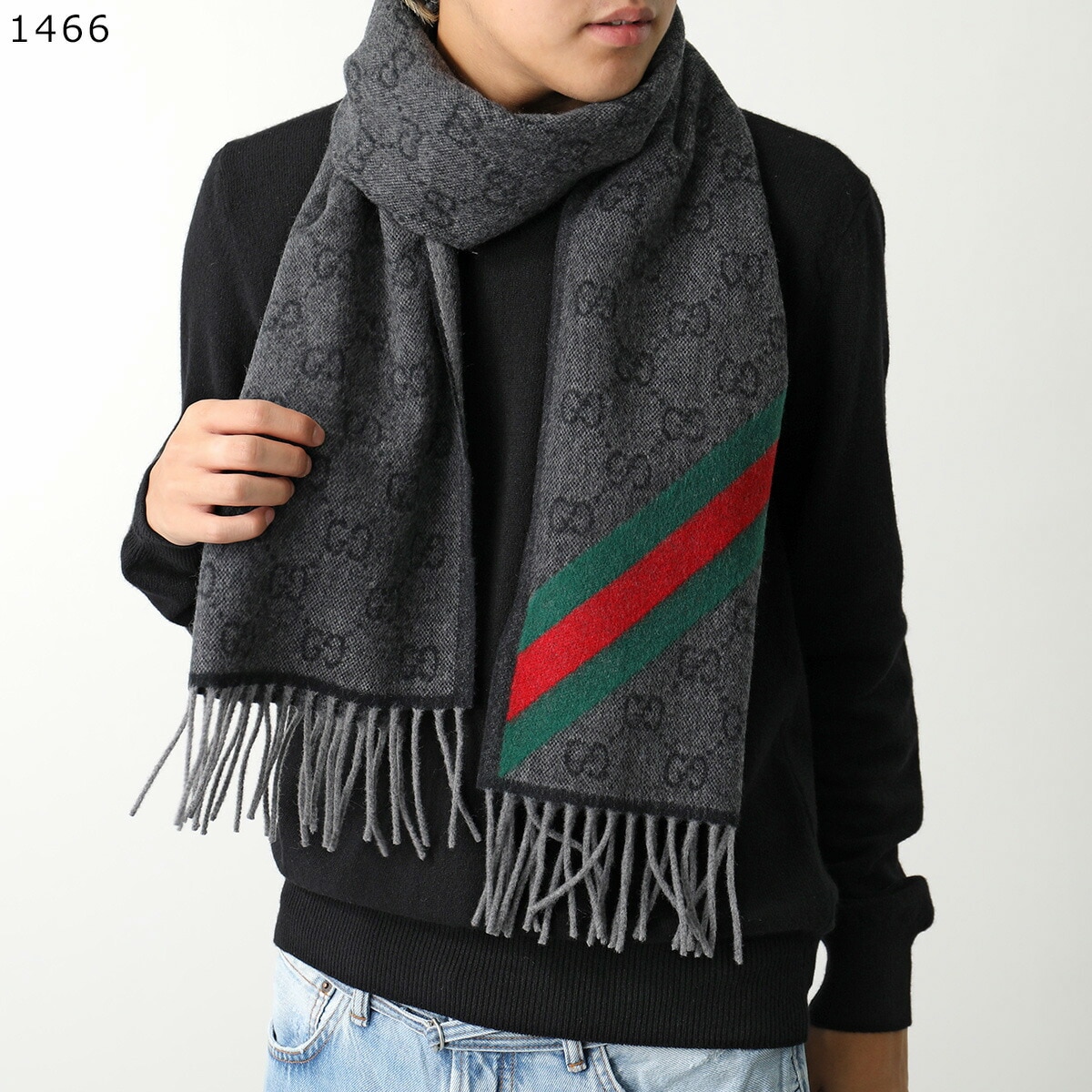 GUCCI グッチブルーマフラー GUCCI グッチ マフラー 570603 3G200