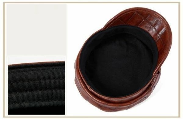 売り切れ注意本革 マリンキャップ メンズ リアルレザー レディース セーラー帽子 羊皮ハット 通勤 秋冬 ブラウン サイズ・L-2XL