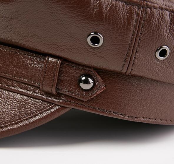 売り切れ注意本革 マリンキャップ メンズ リアルレザー レディース セーラー帽子 羊皮ハット 通勤 秋冬 ブラウン サイズ・L-2XL