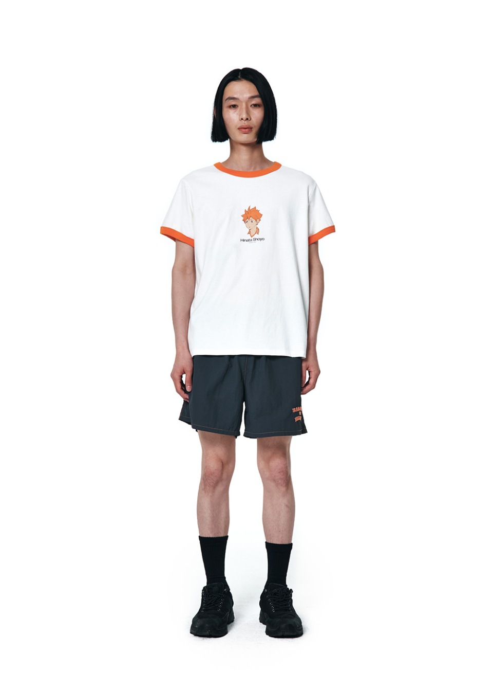 【EERST】ハイキュー!! Ringer HF T-shirt [White+Orange] EERST】ハイキュー!! Ringer HF T-shirt [White+Orange]