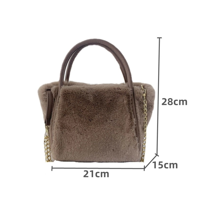 ファーバッグ ショルダーバッグ チェーンデザイン (T) ファーバッグ ショルダーバッグ チェーンデザイン (T)