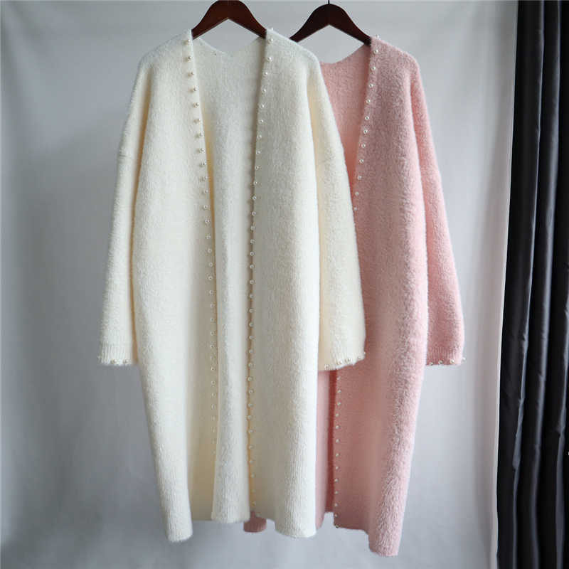 もこもこ 春秋 シャギー フェイクパール 羽織 ロング丈 ファーカーディガン 体型カバー ニット ロングカーデ 秋冬  可愛い 重ね着   きれいめ littleshop_um-009y10a166