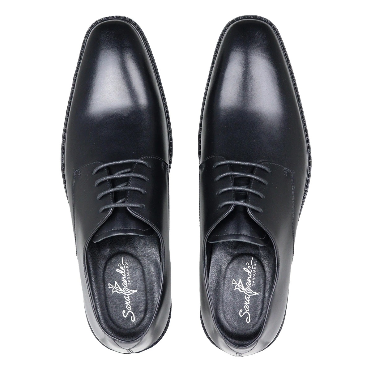 ビジネスシューズ 本革 革靴 メンズ 大きいサイズ 衝撃吸収 プレーントゥ 外羽根 ふわふわインソール 合成皮革 靴 レースアップ 黒 ブラック 6911 SARA