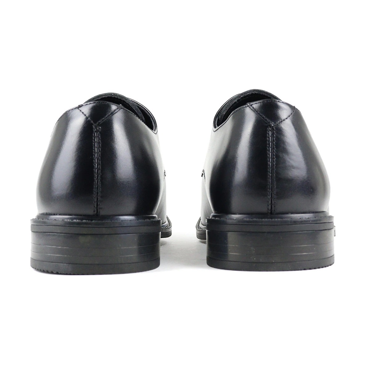 ビジネスシューズ 本革 革靴 メンズ 大きいサイズ 衝撃吸収 プレーントゥ 外羽根 ふわふわインソール 合成皮革 靴 レースアップ 黒 ブラック 6911 SARA