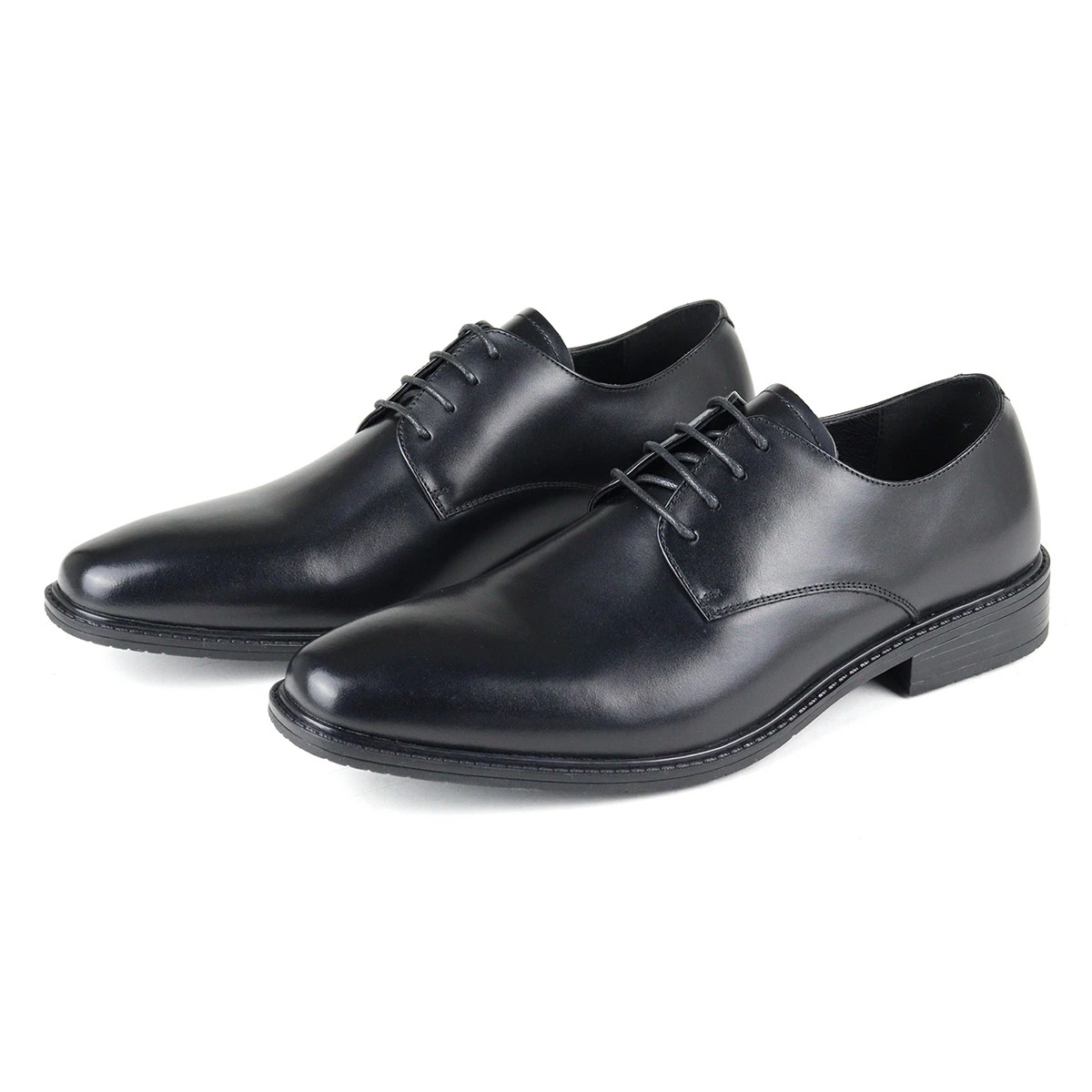 ビジネスシューズ 本革 革靴 メンズ 大きいサイズ 衝撃吸収 プレーントゥ 外羽根 ふわふわインソール 合成皮革 靴 レースアップ 黒 ブラック 6911 SARA