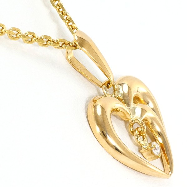 K18 18金 YG イエローゴールド ネックレス ダイヤ 約45cm ジュエリー 中古 K18 18金 YG イエローゴールド ネックレス ダイヤ 約45cm ジュエリー 中古