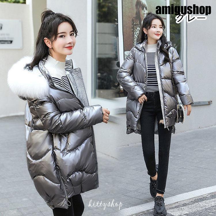 人気沸騰 中綿コート レディース フード付き ファー付き フェイクファー ロングコート ロングアウター 中綿 綿入り 防寒服