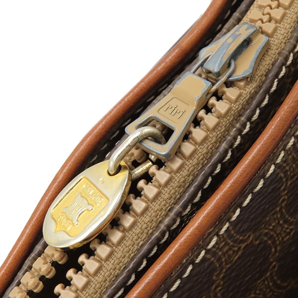 セリーヌ CELINE ハンドバッグ マカダム トート PVC レザー ブラウン ゴールド金具 総柄 トリオンフ ロゴ ヴィンテージ ショルダー 【中古】 セリーヌ CELINE ハンドバッグ マカダム トート PVC レザー ブラウン ゴールド金具 総柄 トリオンフ ロゴ ヴィンテージ ショルダー 【中古】