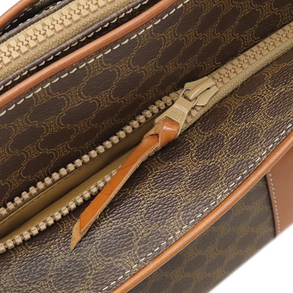 セリーヌ CELINE ハンドバッグ マカダム トート PVC レザー ブラウン ゴールド金具 総柄 トリオンフ ロゴ ヴィンテージ ショルダー 【中古】 セリーヌ CELINE ハンドバッグ マカダム トート PVC レザー ブラウン ゴールド金具 総柄 トリオンフ ロゴ ヴィンテージ ショルダー 【中古】