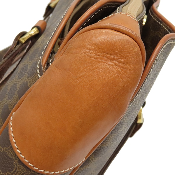 セリーヌ CELINE ハンドバッグ マカダム トート PVC レザー ブラウン ゴールド金具 総柄 トリオンフ ロゴ ヴィンテージ ショルダー 【中古】 セリーヌ CELINE ハンドバッグ マカダム トート PVC レザー ブラウン ゴールド金具 総柄 トリオンフ ロゴ ヴィンテージ ショルダー 【中古】