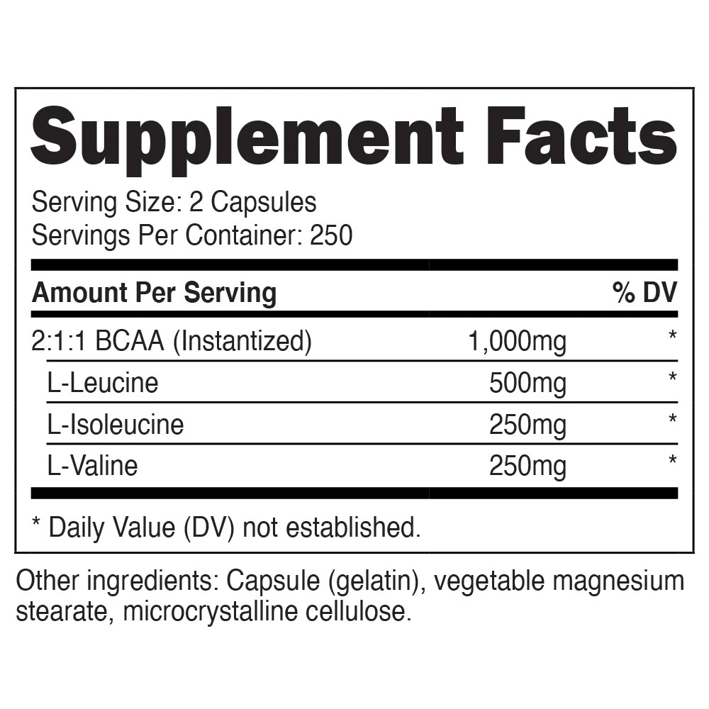[USA] Nutricost ニュートリコスト BCAA 1000MG カプセル 500錠