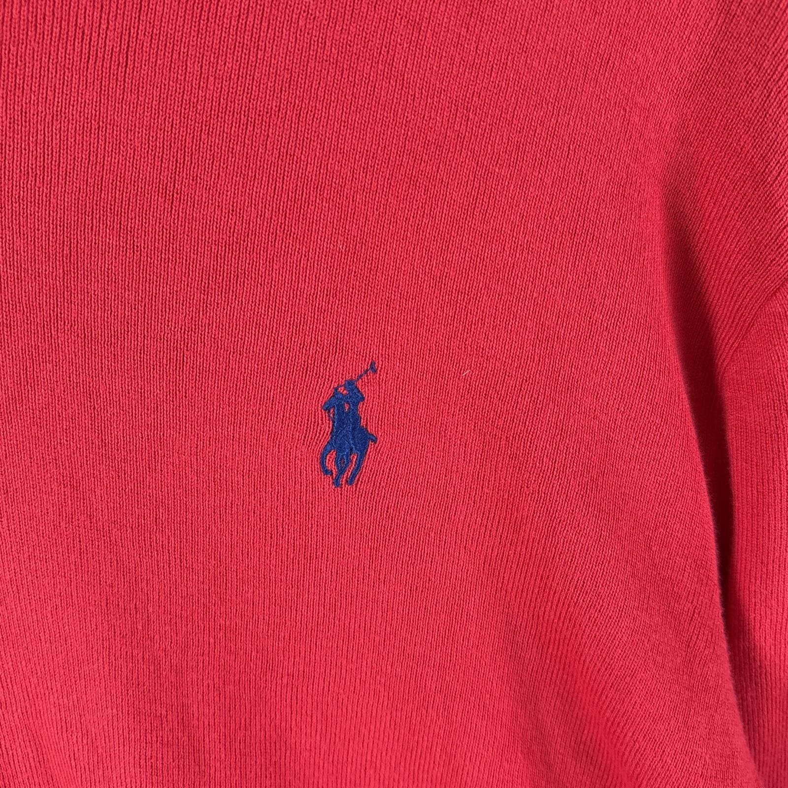 古着 ポロバイラルフローレン Polo by Ralph Lauren コットンニットセーター Vネック ワンポイントロゴ刺繍 大きいサイズ XXL レッド メンズ 古着 ポロバイラルフローレン Polo by Ralph Lauren コットンニットセーター Vネック ワンポイントロゴ刺繍 大きいサイズ XXL レッド メンズ