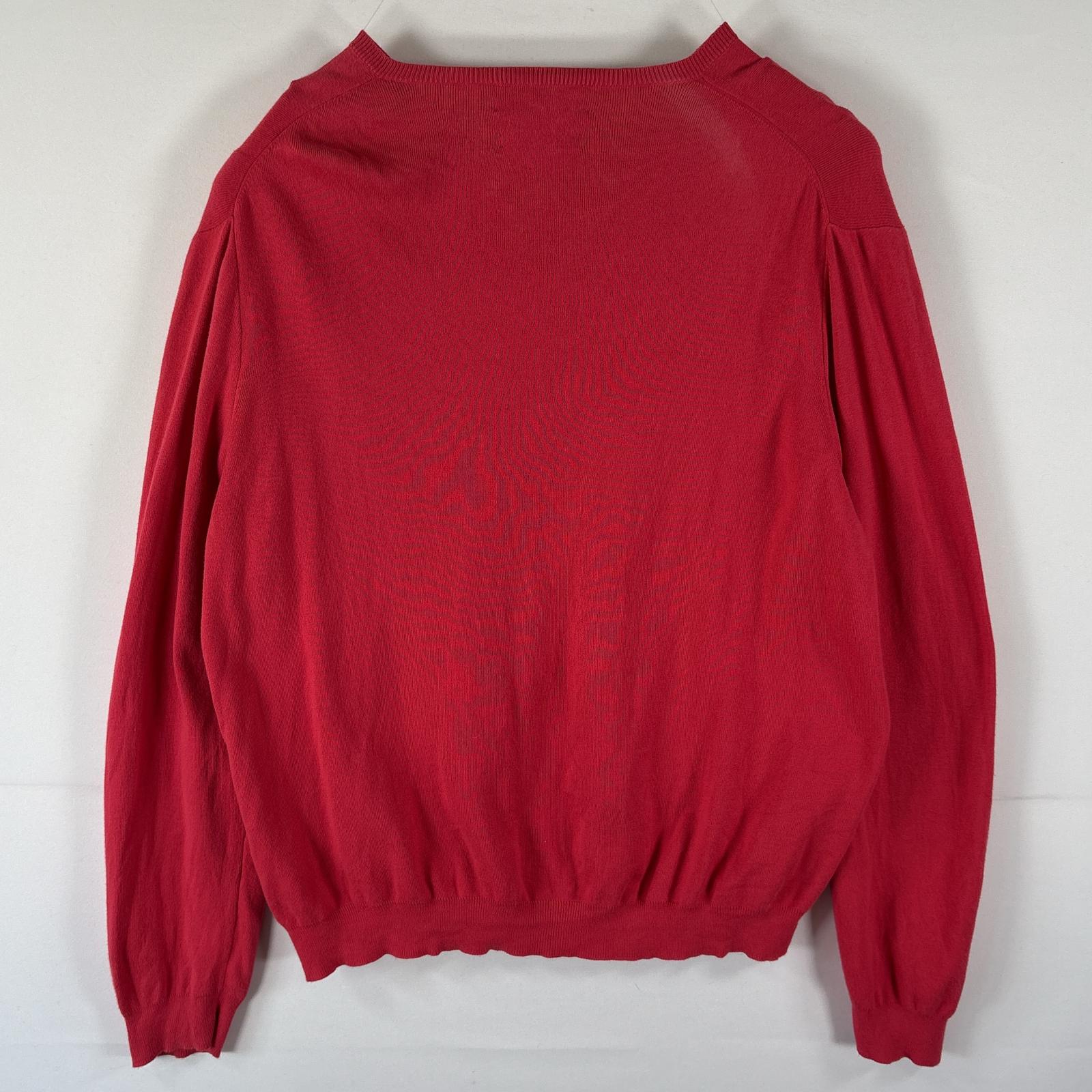 古着 ポロバイラルフローレン Polo by Ralph Lauren コットンニットセーター Vネック ワンポイントロゴ刺繍 大きいサイズ XXL レッド メンズ 古着 ポロバイラルフローレン Polo by Ralph Lauren コットンニットセーター Vネック ワンポイントロゴ刺繍 大きいサイズ XXL レッド メンズ