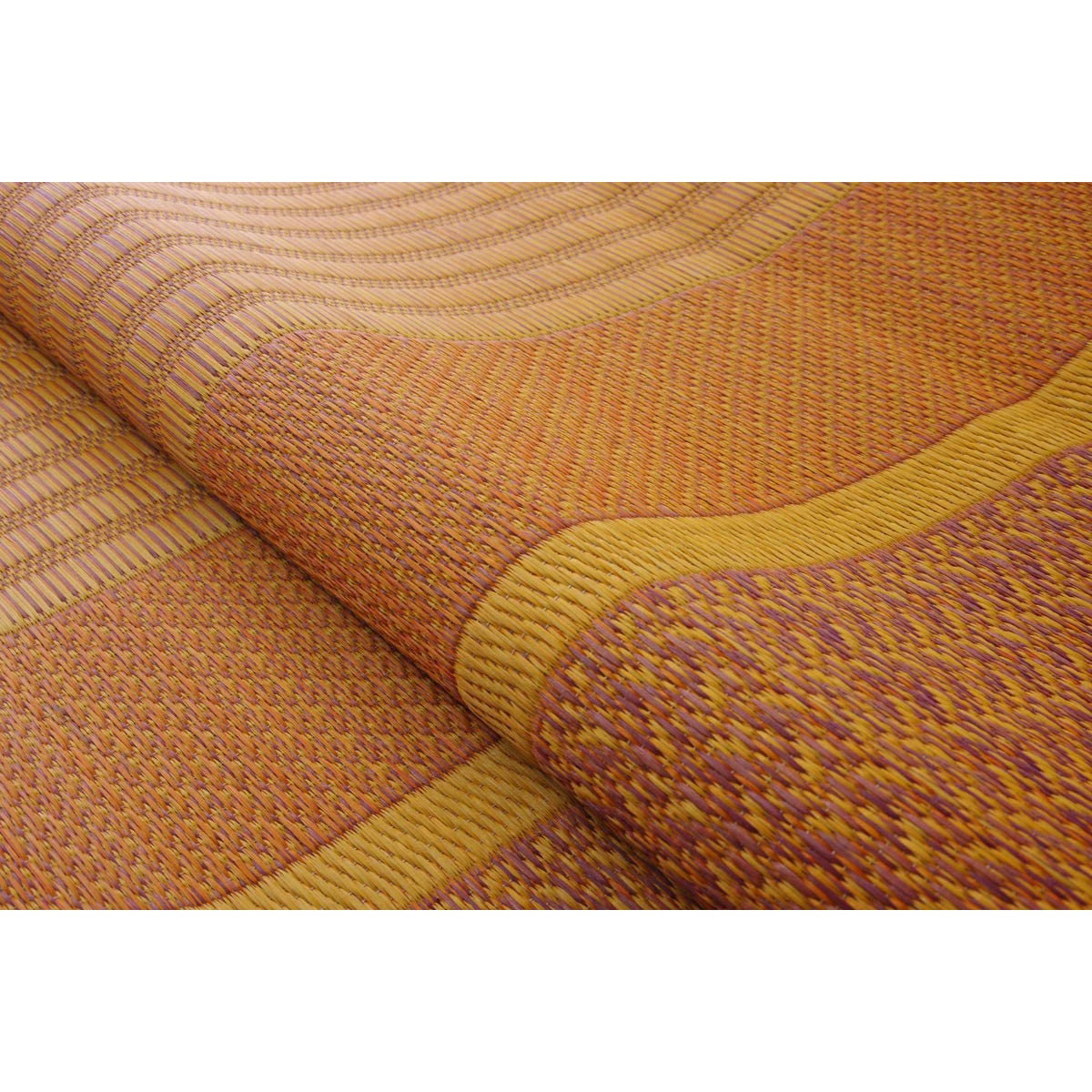 【I】【代引不可】い草 花ござ DXランクス 総色 花莚 ベージュ 江戸間6畳(約261×352cm) 裏貼り加工 日本製 畳 カバー センターラグ い草【北海道・沖縄・離島不可】cm　裏貼りなし