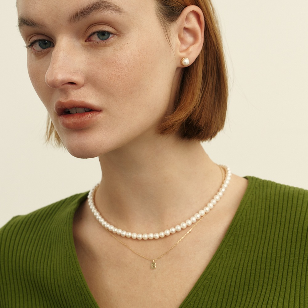 LUNNE 14k マグネット式フルムーン淡水パールネックレス K14ゴールド #LCN05 LUNNE 14k マグネット式フルムーン淡水パールネックレス K14ゴールド #LCN05