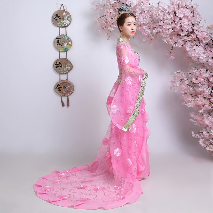 ハロウィン レディース コスプレ 衣装 女性 コスチューム 仮装 衣装 チャイナ服　ロング ワンピース　花柄刺繍 中華服 漢服 チャイナ ドレス 唐装 ダンス衣装 発表会 舞台 ステージ イベント 衣