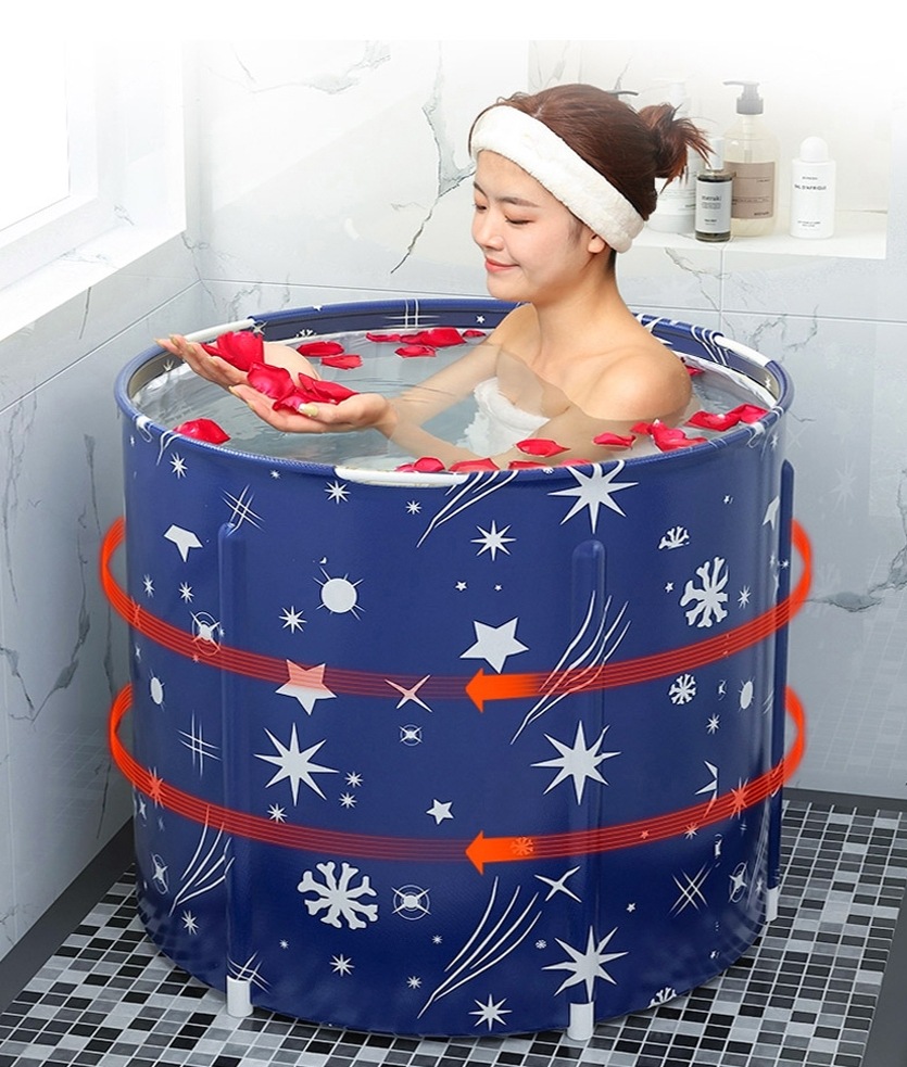 新光折りたたみ式1人浴槽半身浴移動式ミニホームスパ