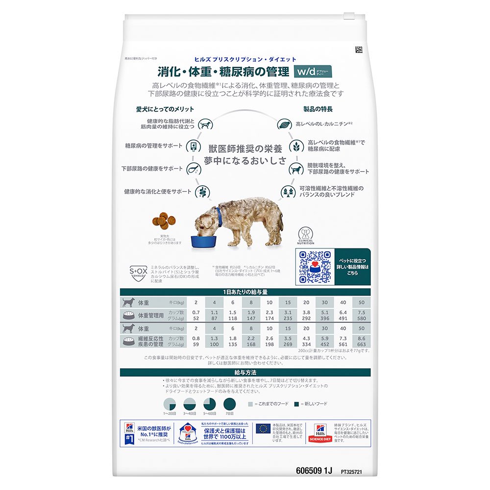 ヒルズ　プリスクリプション　ダイエット　犬用　ｗ／ｄ　７．５ｋｇ　消化　体重　糖尿病　管理　特別療法食　ドライフード　犬　療法食　ＣＲＣ45―12―90―03―03