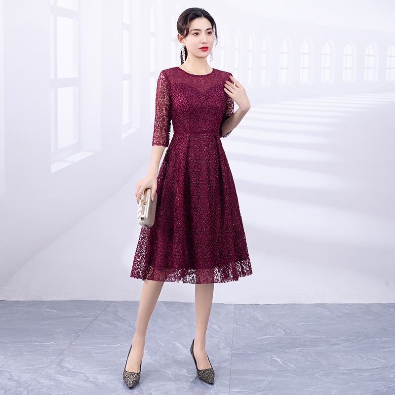 パーティードレス 結婚式 五分袖 ウエディング ミモレ丈 ワンピース レース 大人 成人式 安い 上品 お呼ばれ 食事会 二次会 20代 30代 パーティードレス 結婚式 五分袖 ウエディング ミモレ丈 ワンピース レース 大人 成人式 安い 上品 お呼ばれ 食事会 二次会 20代 30代