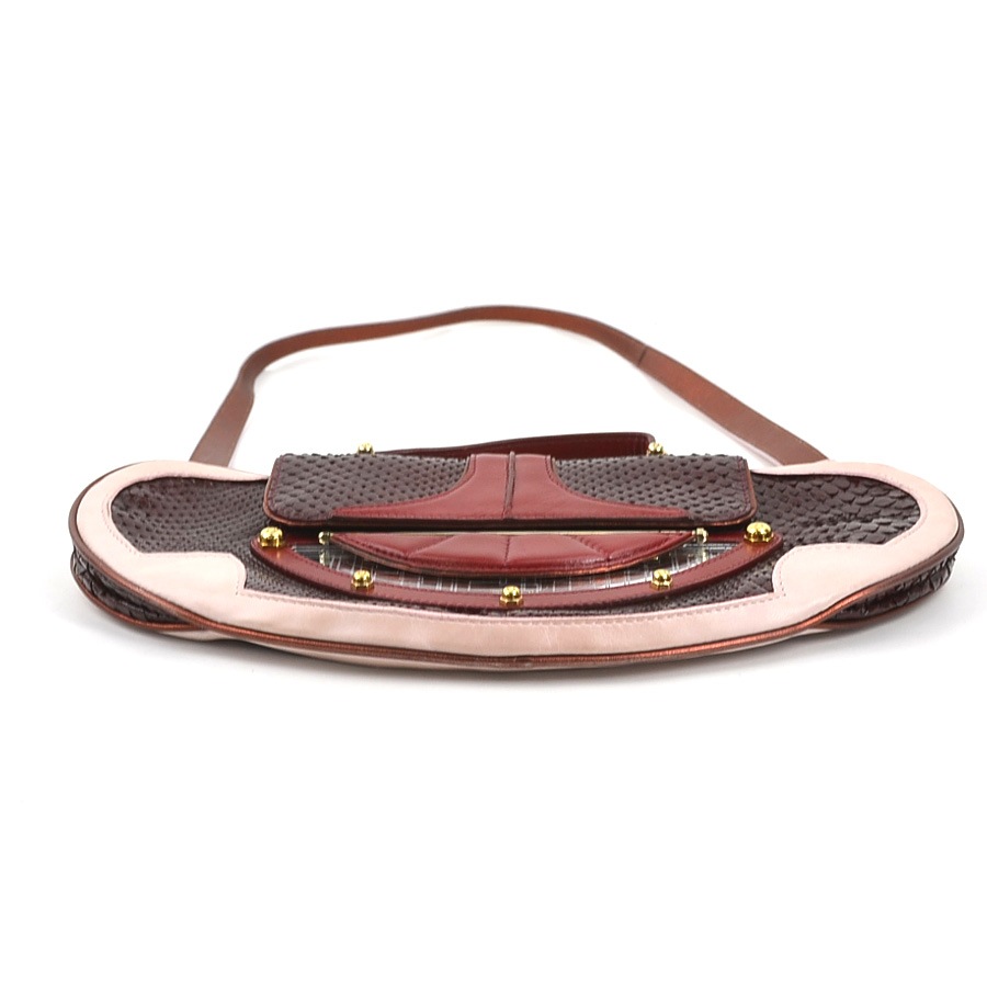 フェンディ FENDI ショルダーバッグ パイソン/レザー ピンク×ボルドー レディース 55761g フェンディ FENDI ショルダーバッグ パイソン/レザー ピンク×ボルドー レディース 55761g