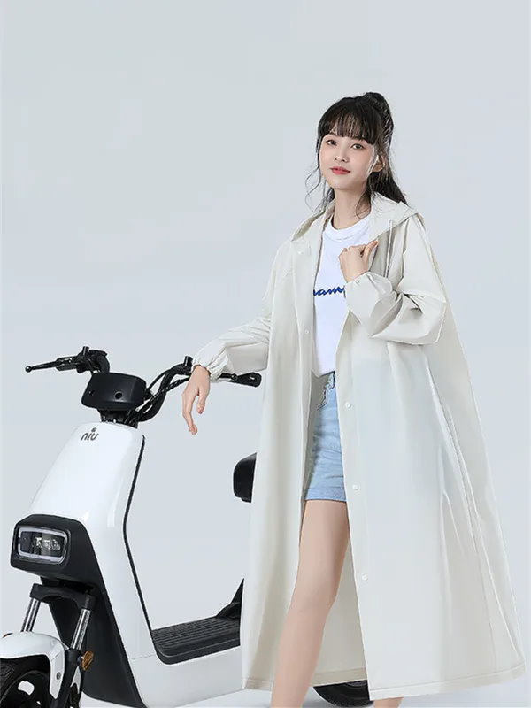 Qoo10] レインコート 透明 フード付き 男女兼用