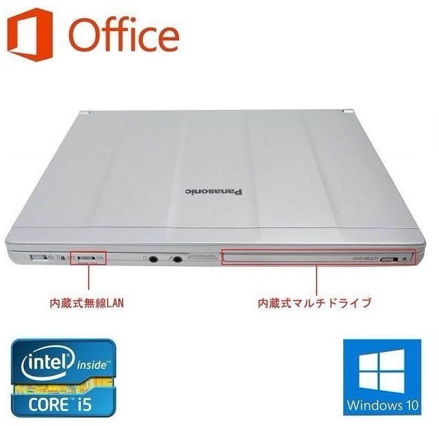 Webカメラ搭載サポート付きPanasonic CF-SX1 レッツノート メモリー:8GB HDD:320GB ゲーミングマウス ロジクール G300s セット