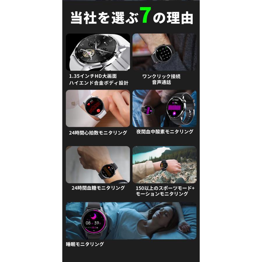 スマートウォッチ 日本製センサー 通話機能 血圧 血中酸素濃度 24時間体温測定 日本語説明書 iphone アンドロイド対応 2024 プレゼント