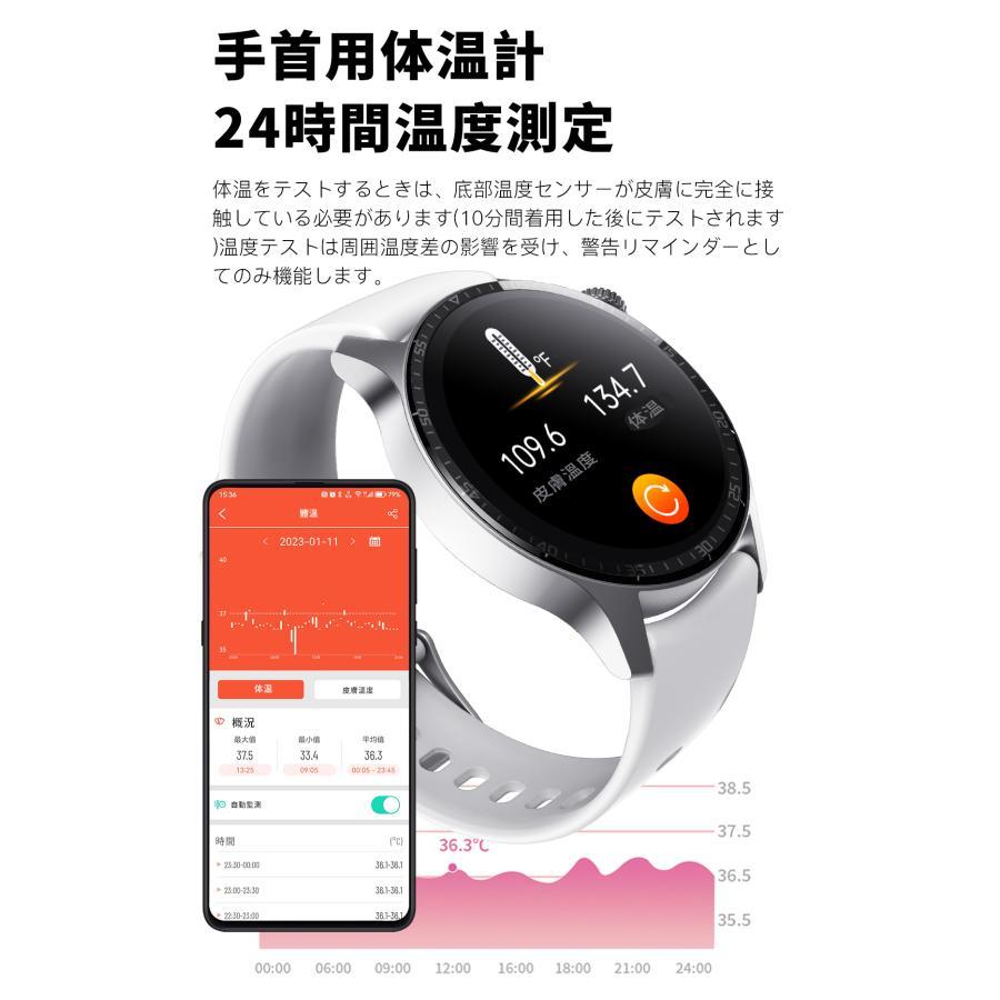 スマートウォッチ 日本製センサー 通話機能 血圧 血中酸素濃度 24時間体温測定 日本語説明書 iphone アンドロイド対応 2024 プレゼント