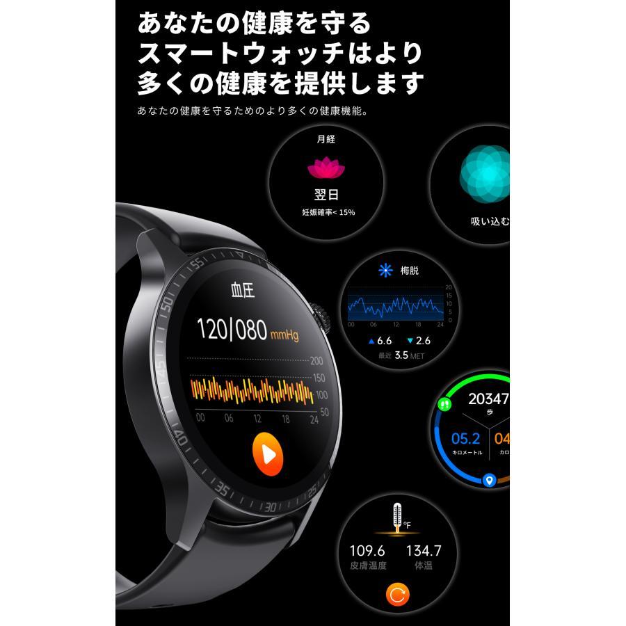スマートウォッチ 日本製センサー 通話機能 血圧 血中酸素濃度 24時間体温測定 日本語説明書 iphone アンドロイド対応 2024 プレゼント