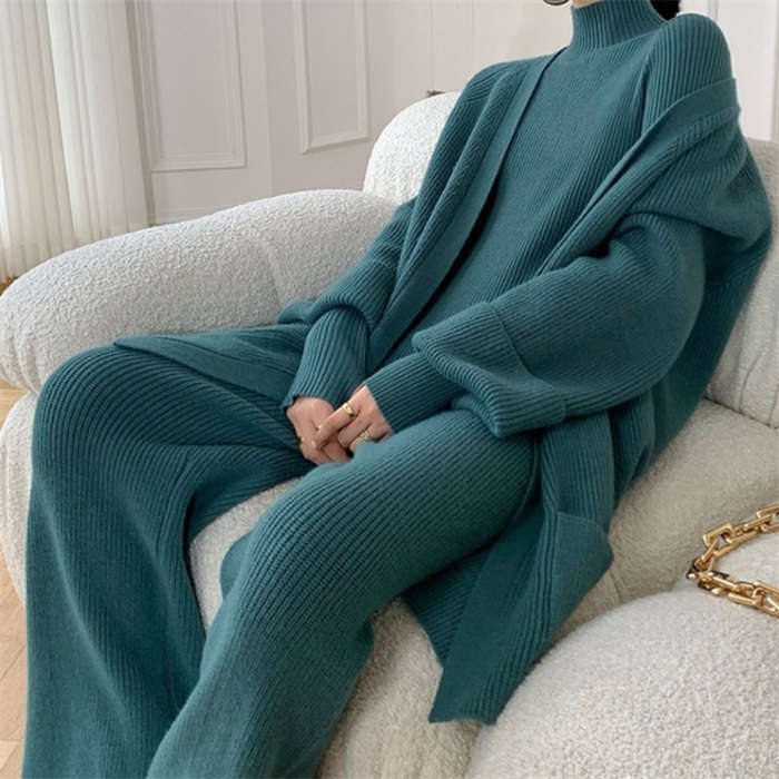 ニットセットアップ 3点セット レディース 秋 冬 長袖 リブニットセットアップ ワイドパンツ ロングカーディガン 長袖セーター トップス 上下セット ハイネック プルオーバー ロングパンツ ベルト付 ニットセットアップ 3点セット レディース 秋 冬 長袖 リブニットセットアップ ワイドパンツ ロングカーディガン 長袖セーター トップス 上下セット ハイネック プルオーバー ロングパンツ ベルト付