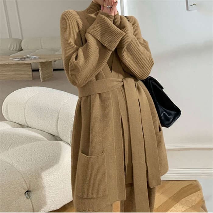 ニットセットアップ 3点セット レディース 秋 冬 長袖 リブニットセットアップ ワイドパンツ ロングカーディガン 長袖セーター トップス 上下セット ハイネック プルオーバー ロングパンツ ベルト付 ニットセットアップ 3点セット レディース 秋 冬 長袖 リブニットセットアップ ワイドパンツ ロングカーディガン 長袖セーター トップス 上下セット ハイネック プルオーバー ロングパンツ ベルト付