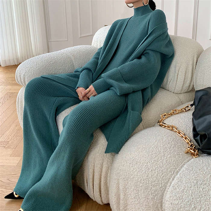 ニットセットアップ 3点セット レディース 秋 冬 長袖 リブニットセットアップ ワイドパンツ ロングカーディガン 長袖セーター トップス 上下セット ハイネック プルオーバー ロングパンツ ベルト付 ニットセットアップ 3点セット レディース 秋 冬 長袖 リブニットセットアップ ワイドパンツ ロングカーディガン 長袖セーター トップス 上下セット ハイネック プルオーバー ロングパンツ ベルト付