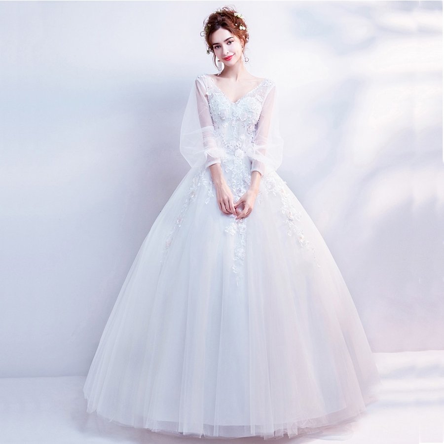 ウエディングドレス ロングドレス... : レディース服 結婚式 特価人気