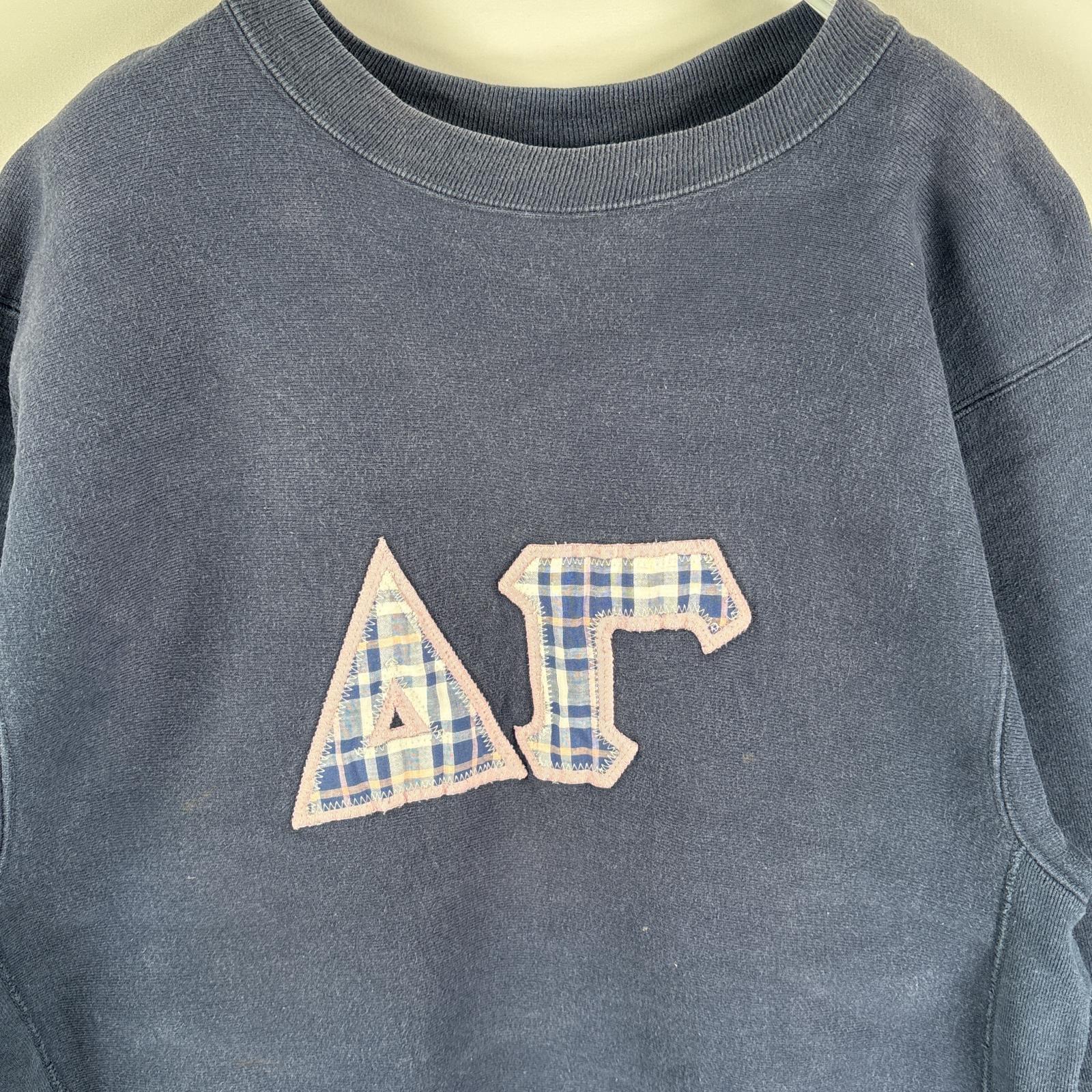 古着 90s/90年代 USA製 スウェット リバースウィーブ クルーネック 厚手 カレッジ XL ネイビー メンズ