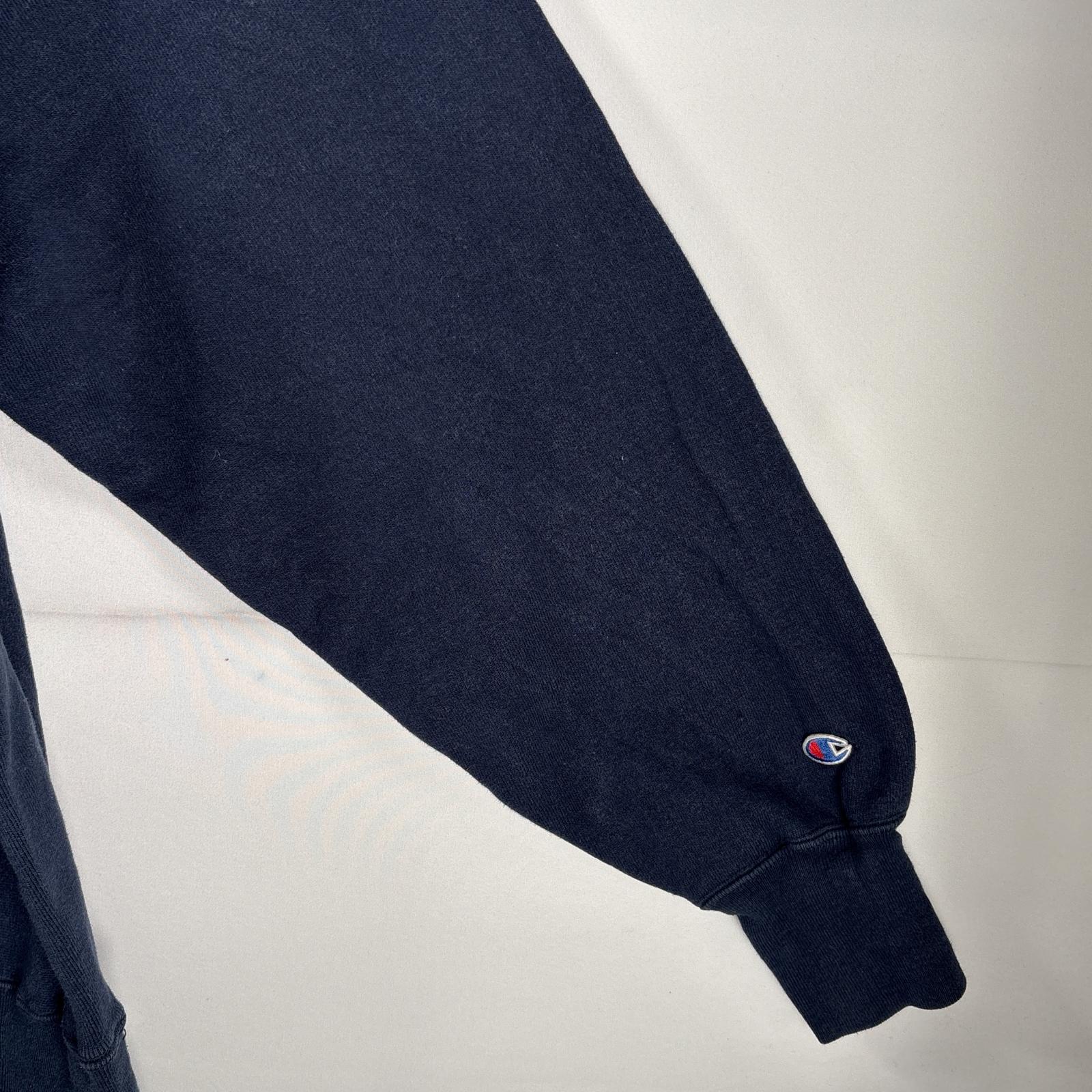 古着 90s/90年代 USA製 スウェット リバースウィーブ クルーネック 厚手 カレッジ XL ネイビー メンズ