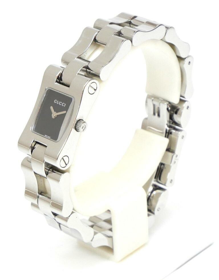 グッチ GUCCI 腕時計 クオーツ SS 2305L 黒盤 ステンレススチール 【中古】(64141)