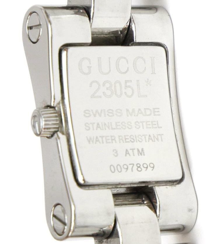 グッチ GUCCI 腕時計 クオーツ SS 2305L 黒盤 ステンレススチール 【中古】(64141)