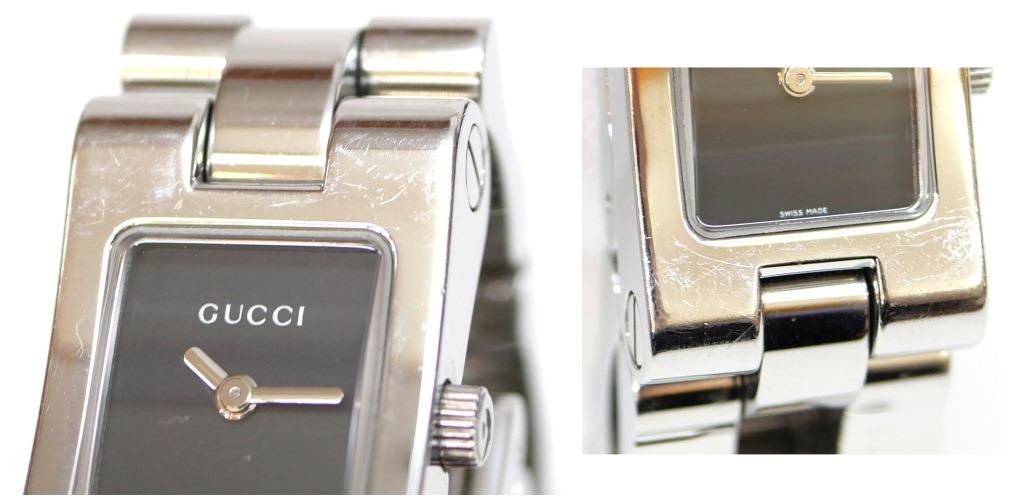 グッチ GUCCI 腕時計 クオーツ SS 2305L 黒盤 ステンレススチール 【中古】(64141)
