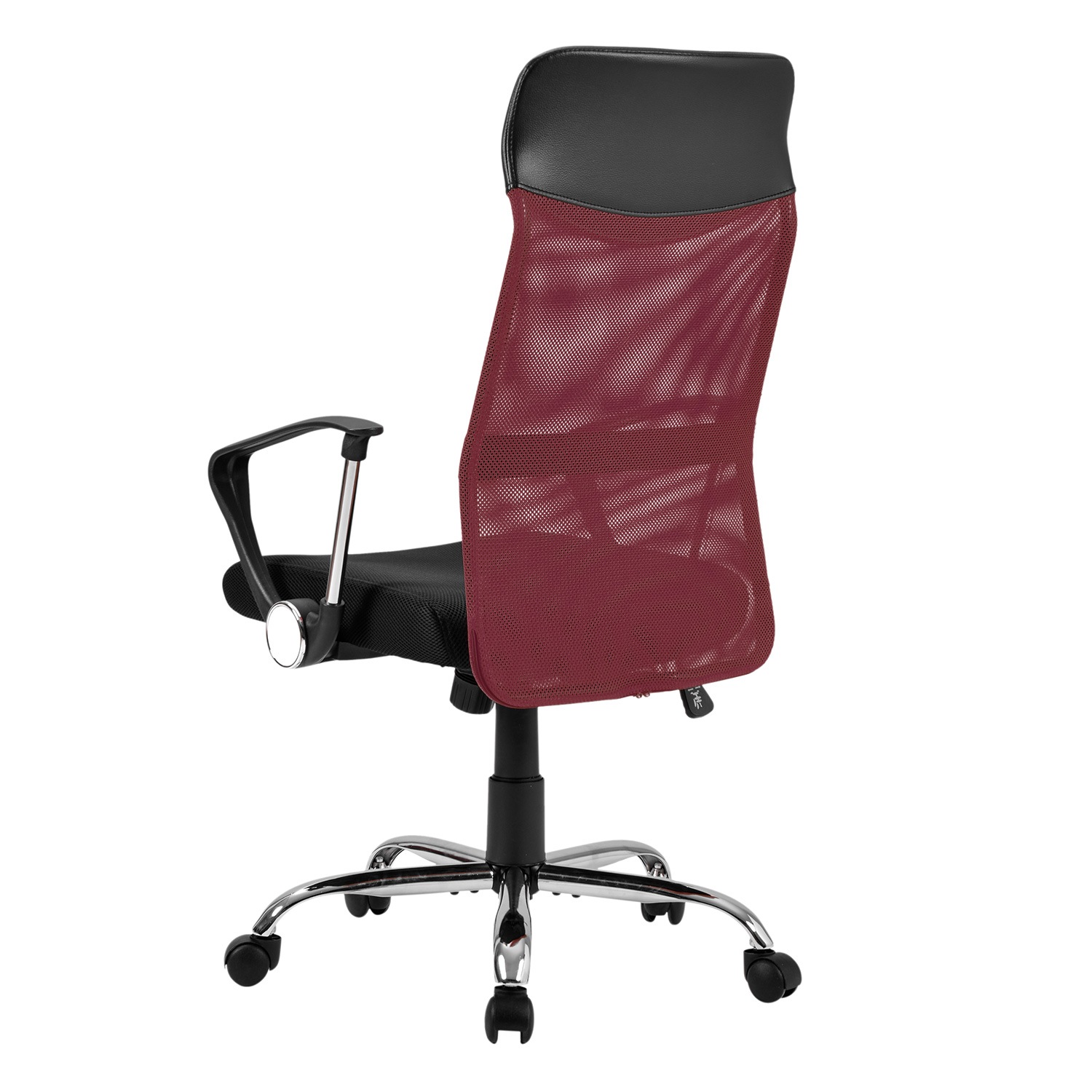 【2脚セット】【ワイン】オフィスチェア メッシュ+PU ハイバック　大人気