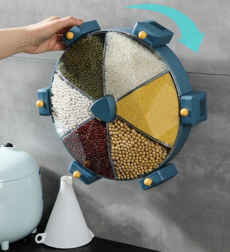 米びつ 8.5L お米収納 回転式 壁に取り付け おしゃれ キッチン用品 キッチン収納 保存容器 ライスボックス プラスチック 漏斗 計量カップ付き ホワイト ネイビー ハトムギ 小豆 楽天海外通販 米びつ 8.5L お米収納 回転式 壁に取り付け おしゃれ キッチン用品 キッチン収納 保存容器 ライスボックス プラスチック 漏斗 計量カップ付き ホワイト ネイビー ハトムギ 小豆 楽天海外通販