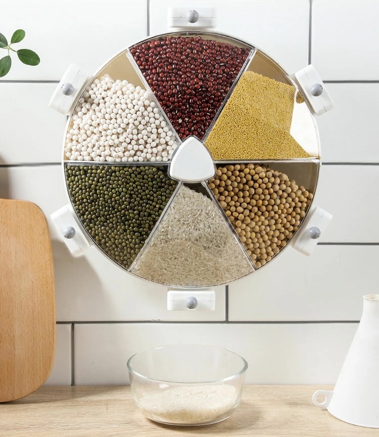 米びつ 8.5L お米収納 回転式 壁に取り付け おしゃれ キッチン用品 キッチン収納 保存容器 ライスボックス プラスチック 漏斗 計量カップ付き ホワイト ネイビー ハトムギ 小豆 楽天海外通販 米びつ 8.5L お米収納 回転式 壁に取り付け おしゃれ キッチン用品 キッチン収納 保存容器 ライスボックス プラスチック 漏斗 計量カップ付き ホワイト ネイビー ハトムギ 小豆 楽天海外通販